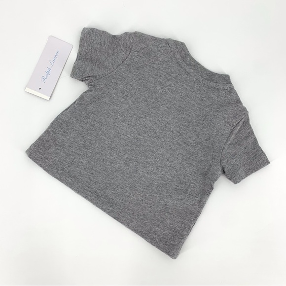 Ralph Lauren NWT Infant Heather Grey Script 'Polo' Logo Short Sleeve Tee, 3M - Picture 3 of 14